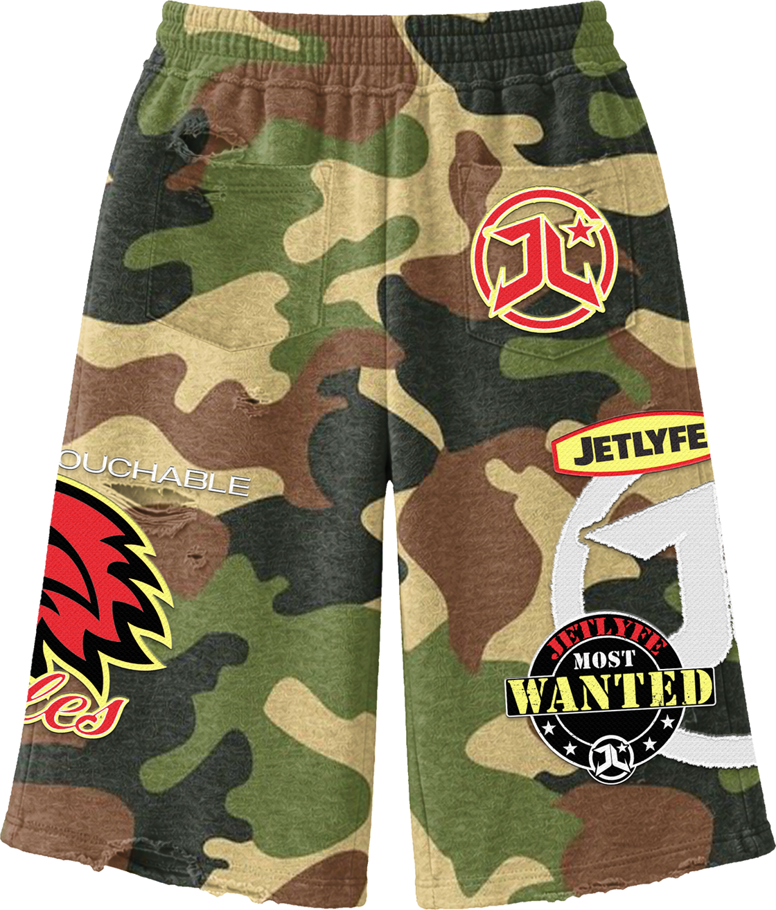 3/4 CAMO SHORTS