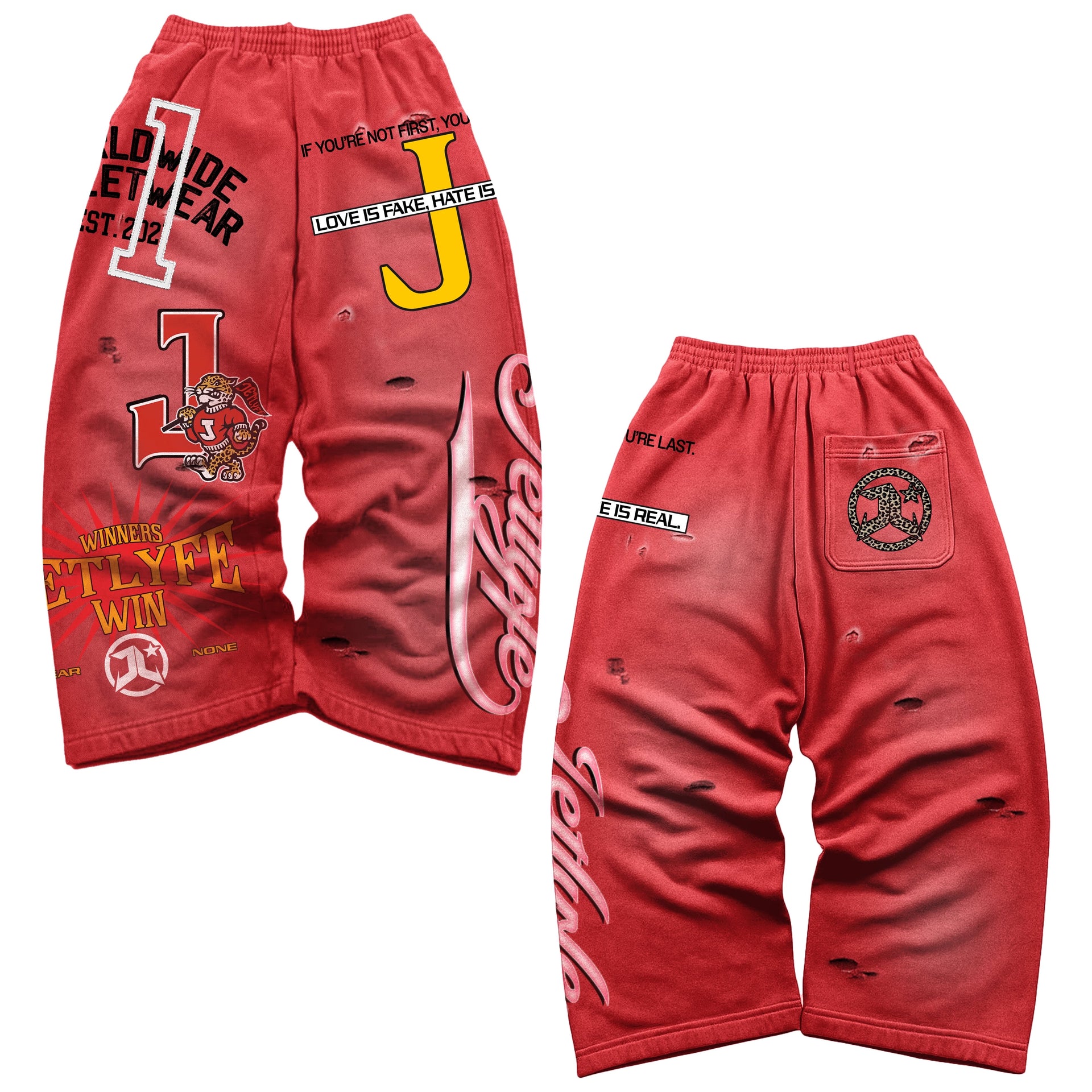 DISTRESSED WINNERS WIN JOGGERS