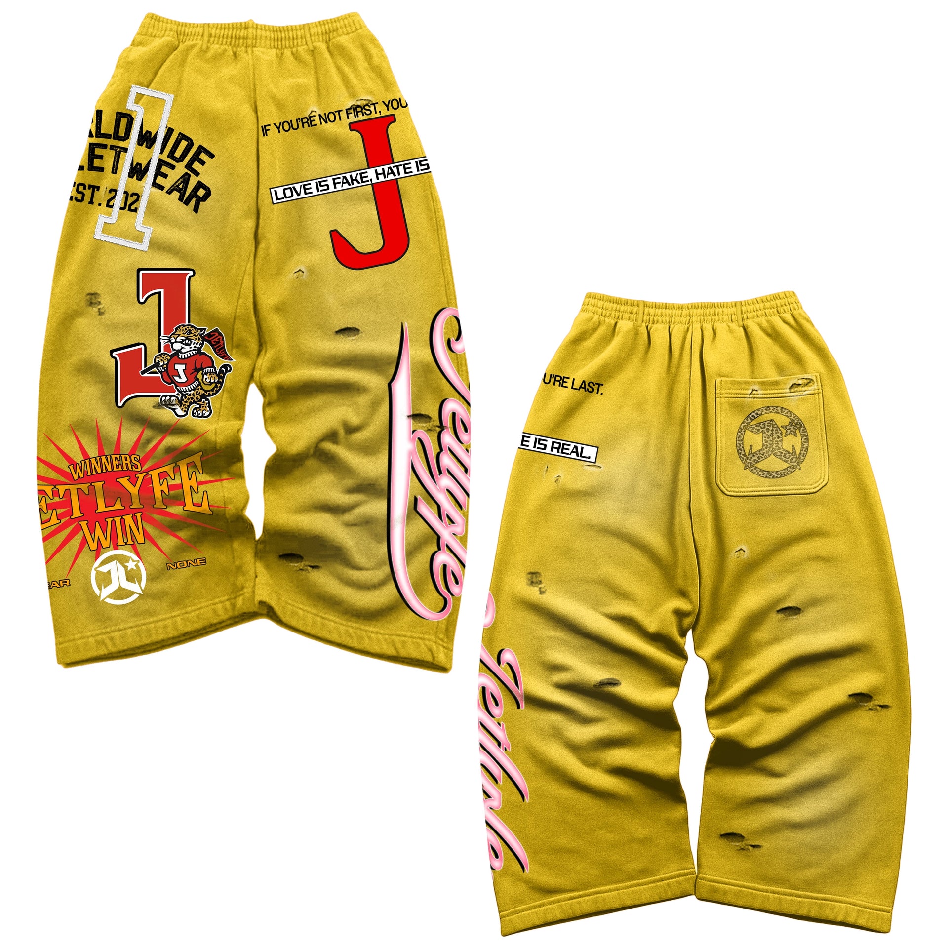 DISTRESSED WINNERS WIN JOGGERS