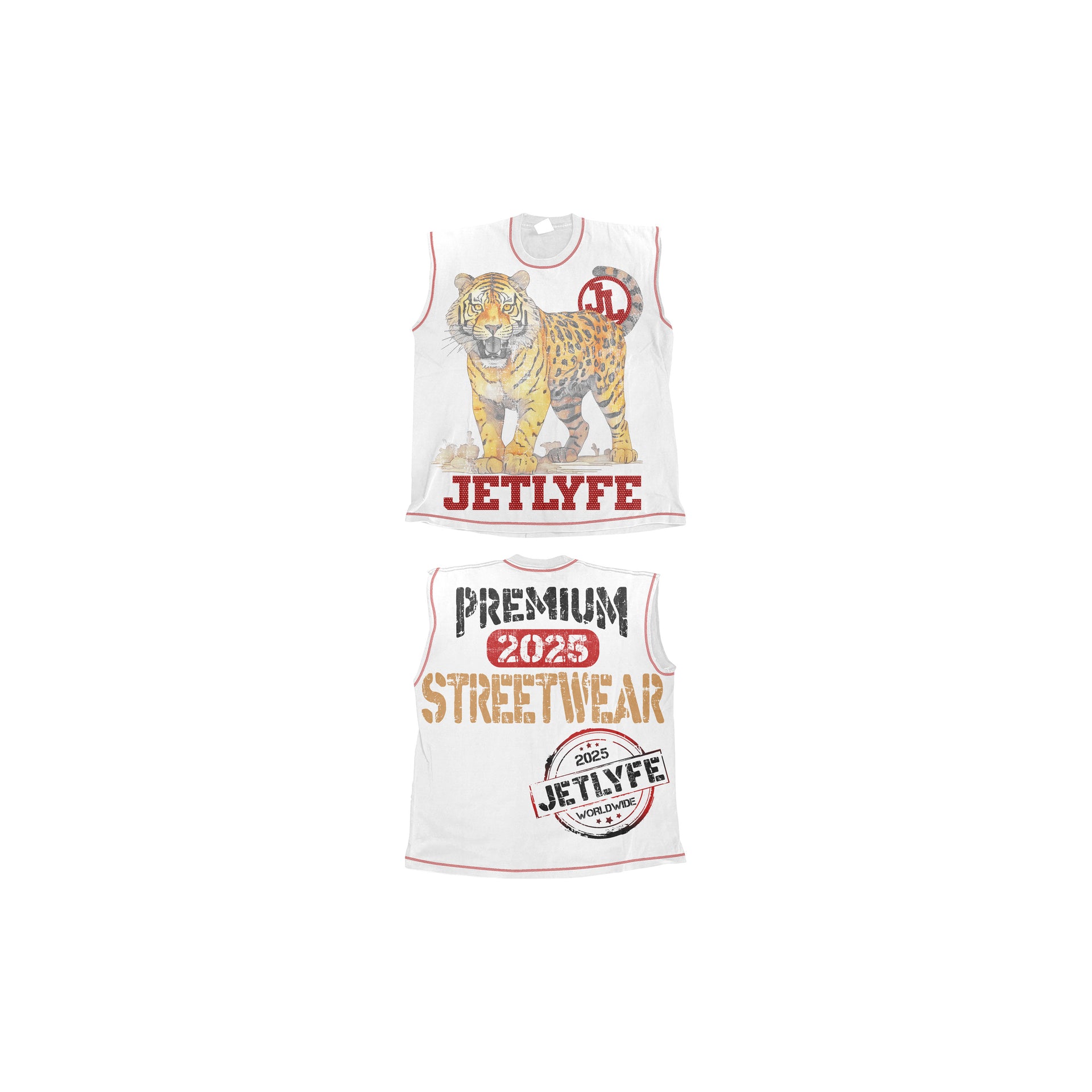 RHINESTONE TIGER SLEEVELESS TEE